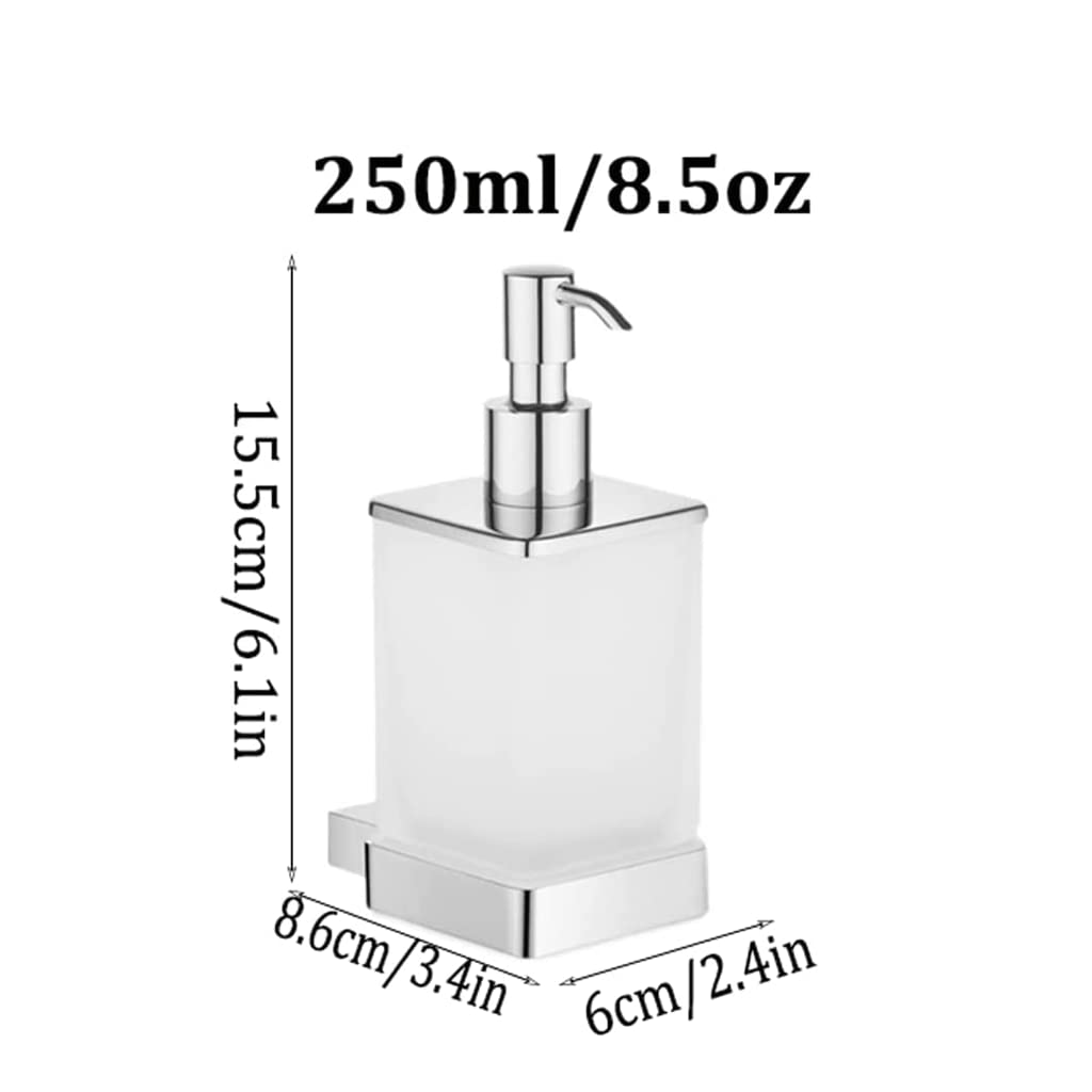 Dozownik mydła Glazen Zeepdispenser Muurbevestiging Herbruikbare Werkbladen Lotion Dispensers Badkamer Handpers Type Lotion Fles 8.5oz do łazienki