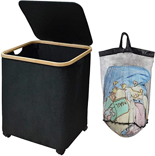 Guofa Laundry Basket With Wheels Lid cover