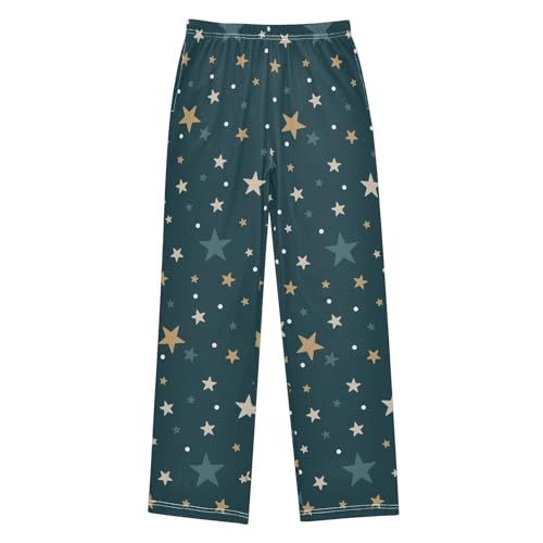 ZZKKO Gold and Blue Stars Boys Pants for Kids Jogger Pants with Pockets S-XL