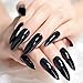 Produktbild EchiQ Künstliche Nägel, Stiletto, extra lang, spitz, schwarz