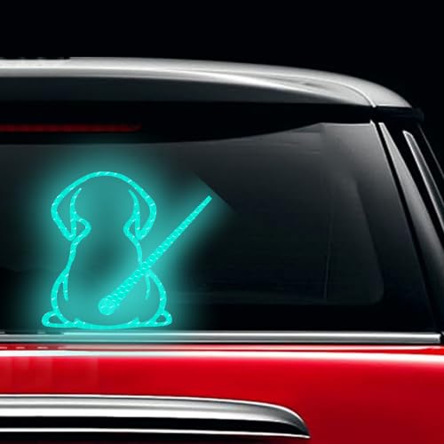 Image of Dog Decal Vinyl Sticker, Rear Wiper Decal Cute Dog Moving Tail Wiper Decals Reflective Stickers Windshield Wiper Stickers Window Wiper Decals Tags for Rear Vehicle Wipers (Mint Green)