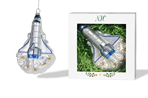 North Star Christmas | Rocket Ship Glass Ornament | Vehicles & Career Collection North Star Christmas | Rocket Ship Glass Ornament | Vehicles & Career Collection