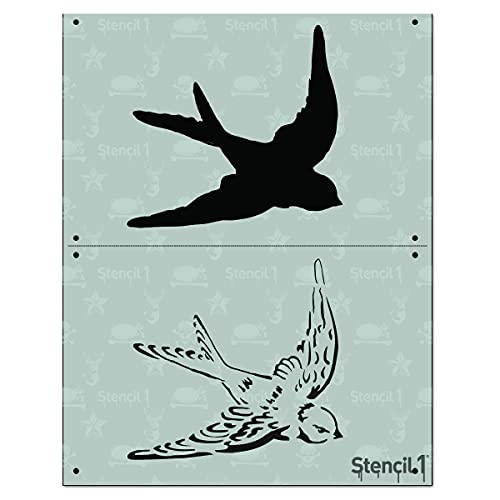Stencil1 swallow bird 2-layer stencil 8.5 x 11 inches for paintin…