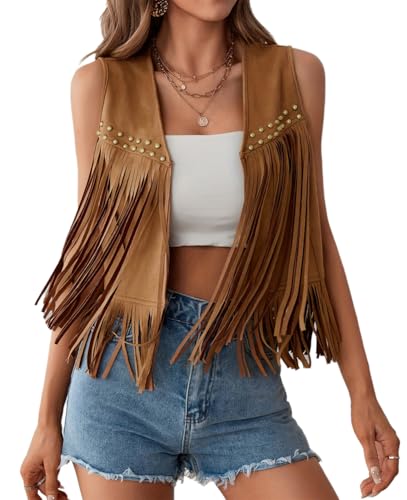[YADMISU] �E�B�����Y �t�F�C�N�X�G�[�h �E�G�X�^���x�X�g �t�����W ���x�b�g �T�}�[ �m�[�X���[�u ���B���e�[�W V�l�b�N �V���[�g �J�E�K�[���x�X�g �W���P�b�g,Light brown,S