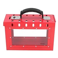 Lockout Tagout Group Lock Box, Rot Tragbare Lockout Tagout Box Loto Box Group Safety Lock Box, Rote Vorhängeschlossbox mit 12 Verriegelungslöchern, für LOTO-Verfahren