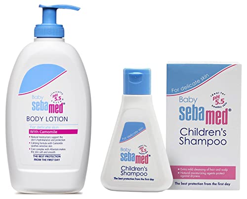 Image of SebaMed Baby Body Lotion, For All Skin Types, 400 ml & Children's Shampoo (50ml)
