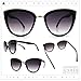 SA106 Runway Fashion Metal Bridge Trim Oversized Cat Eye Sunglasses Black Gold Smoke