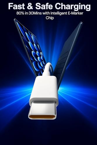 Image of ZQWINT Original 100W SuperVOOC Type C Cable - High Current Fast Charging Cord Compatible With Realme 15, 13,12 Plus,11 Pro,10, 9 Pro,Narzo 60 Pro,50 Pro,Realme XT-Supports 65W Dart Charge, White