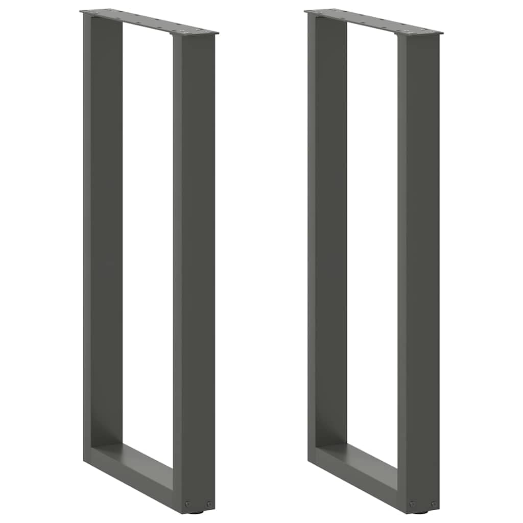 vidaXL Patas para Mesa de Bar en Forma de U (2 Unidades), Antracita, 40 x (100-101) cm, Acero