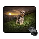 Photo Gallery tappetino per mouse rettangolare in miniatura con schnauzer al tramonto, divertente tappetino rotondo con base in gomma antiscivolo, regalo per uomini e donne Photo Gallery tappetino per mouse rettangolare in miniatura con schnauzer al tramonto, divertente tappetino rotondo con base in gomma antiscivolo, regalo per uomini e donne