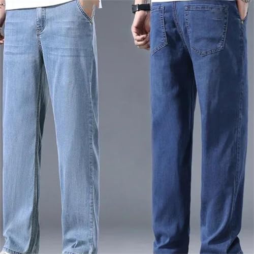 Men's Business Jeans – Spring Fall Thin Casual Straight Loose Denim Pants, Comfortable Trousers2
