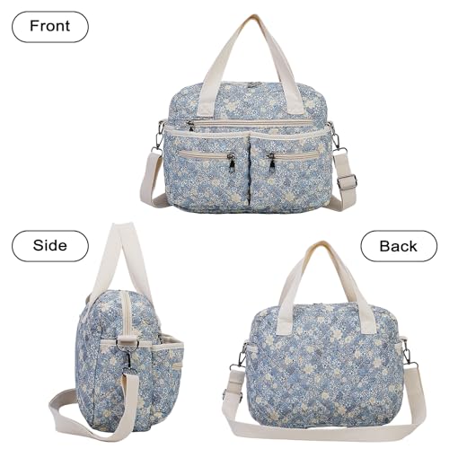 Bolso Tote Floral de Algodón Acolchado para Mujer 2 Piezas miniatura 4