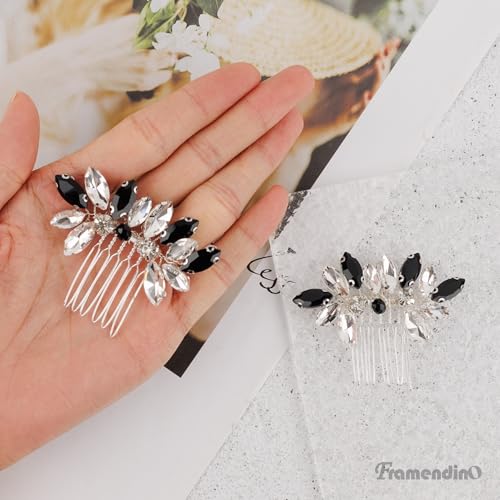 Peines con cristales plateados 2 pack miniatura 4