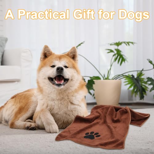 TOKSEO 3 Stück Hundehandtuch, 75 × 35CM Hundehandtuch Extra Saugfähig, Hundehandtuch Große Hunde, Schnelltrocknend Haustier Mikrofaser Handtücher für Katzen und Hunde und Andere Haustiere