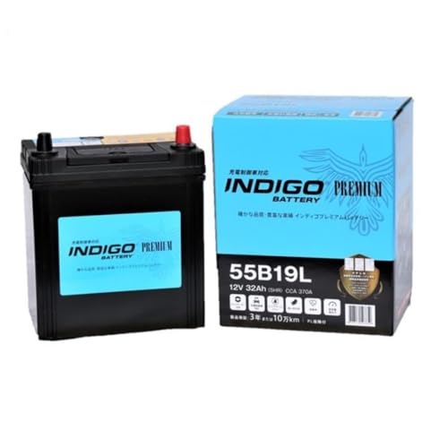 インディゴ バッテリー 55B19L NBOX+ カスタム JF1 ターボ 対応 互換品番 28B19L 34B19L 38B19L 40B19L 42B19L 44B19L 50B19L 55B19L 36B20L 38B20L 40B20L 42B20