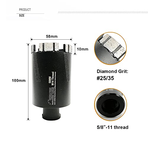 Shdiatool Diamond Core Drill Bits 2-1/4 Inch For Hard Stone Concrete Marble Granite Brick Laser Welded Dry Or Wet Hole Saws 58Mm #TOP1