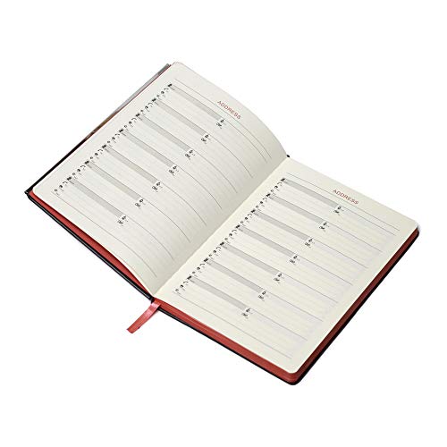 Image of COI Diary Black UNDATED Notebook- Elegant Faux Leather A5 to Do List Planner to Nourish Your Daily Appointment with Pen.