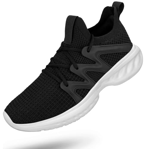 Image of Pujcs Men's Slip on Walking Shoes Athletic Non Slip Tennis Running Shoes | Lightweight Breathable Sneakers for All Day Standing,Shock Absorbing Man Footwear for Gym,Travel & Work