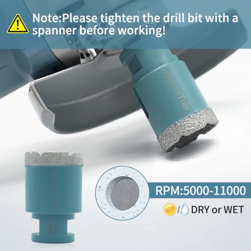 Dry Diamond Core Drill Bit - JeeynoTols 40mm Tile Drill Bit Porcelain Ceramic Tile Granite Marble Hole Saws with M14 thread - Image 2