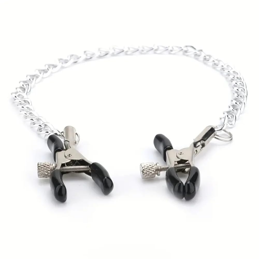 1 clip in metallo siliconato con catena, un bel regalo per le donne