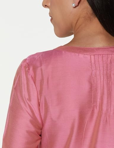 Image of BIBA Women Nylon Viscose Regular Fit Straight Yarndyed Kurta