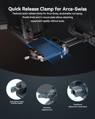 Image of SmallRig V-Mount Battery Plate, V Lock Battery Mounting Plate with 1 /4 inch-20 & 3 /8 inch-16 Threaded Holes, L-Shape Compact & Foldable Tool-Free V Mount Battery Plate for DSLR Camera, Gimbals & Tripod - 4505