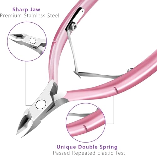 Cuticle-Trimmer-with-Cuticle-Pusher-and-Scissors-Cuticle-Remover-Professional-Durable-Pedicure-Manicure-Tools-Stainless-Steel-Cuticle-Nipper-Cutter-Clipper-for-Fingernails-and-Toenails-Pink