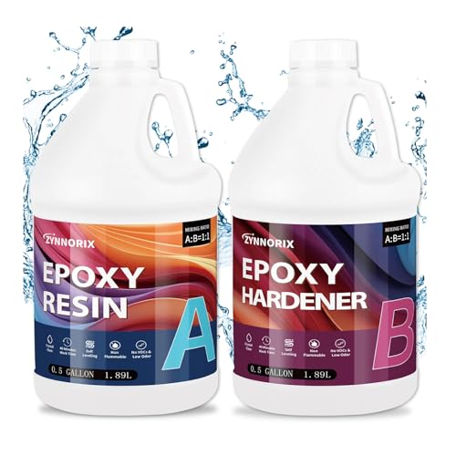 ZYNNORIX Resin Epoxy 1 Gallon,3×UV Resistant,Self Levefing, Best for DIY, Art, River Table, Wood, Flower, Molds Casting,Crystal Clear Epoxy Resin - for Beginners & Pros