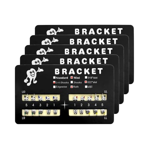 SEAVERRS 100pcs/Pack 022 Slot Bondable with Hook on 345 Teeth Model Mini Roth Brackets Roth 5 pieces per pack 20 pieces per pack. (5 pcs)