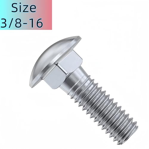 Image of SANTIE 3 /8 inch-16 x 1-1 /4 inch 18-8 Stainless Steel Carriage Bolts (25 Pieces)