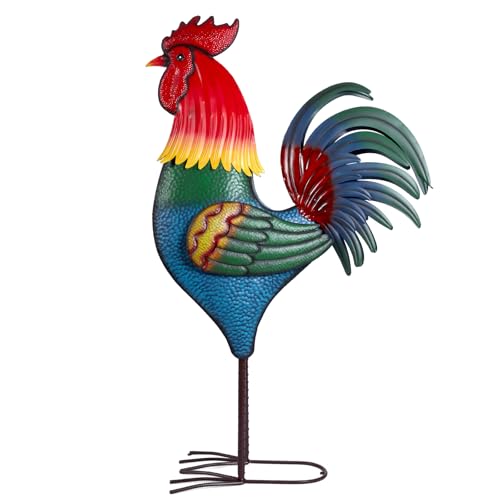 Backyard Expressions Rooster Dcor Garden Statue - Chicken Yard Art Sculpture Outdoor - 63 Inch