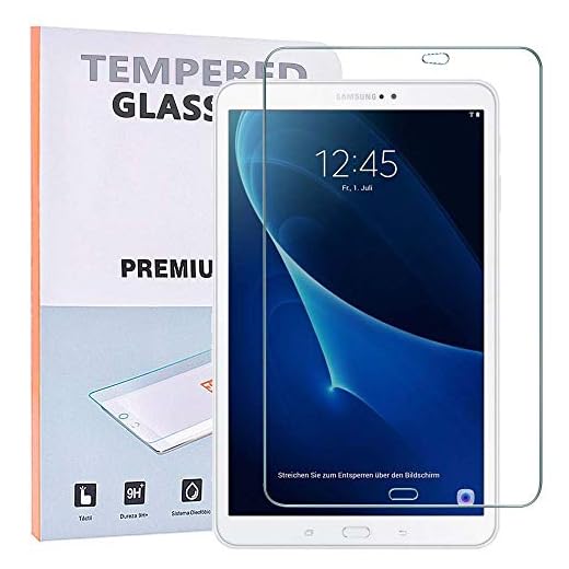 REY skärmskydd till SAMSUNG GALAXY TAB A6 T580 2016 10,1", härdad glasfilm, premiumkvalitet, [Pack 2x]