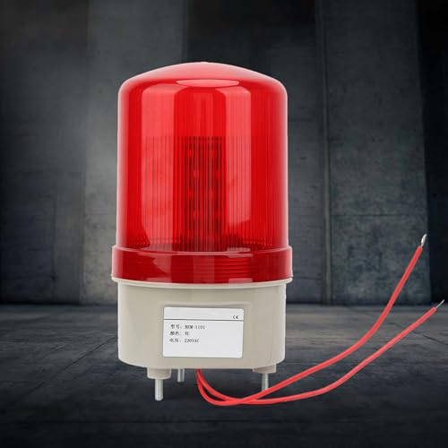 Watris Veiyi 220VAC Rotierende Signalleuchte, Rote LED Sirene Alarmsirene, 97mm Durchmesser Blinklicht Für Innen- Und Außenbereiche