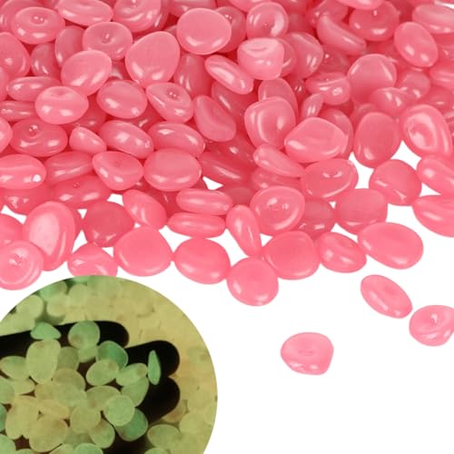 300 Pièces Pierres Lumineuse Blanches, Galets Lumineux Cailloux, Pierres Décoratives, Pierres Fluorescentes pour Aquarium, Galets Phosphorescents pour Jardin, Balcon