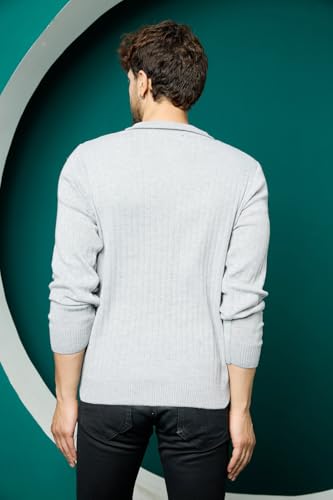 Image of Kvetoo Full Sleeve Winter Wear Woolen Collar Polo Sweater for Men