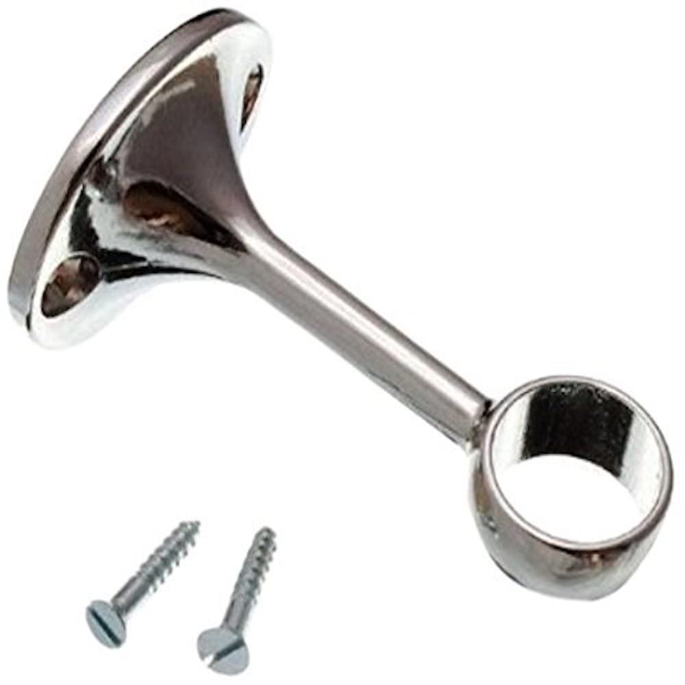 Merriway Chrome Plated Bh01997 Cp Towel Rail Centre Support Bracket, 19Mm (3/4 Inch) - 19 Mm