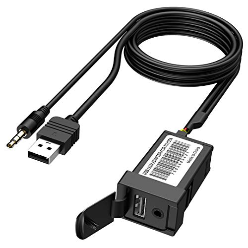 CHELINK USB AUX Flush Mount - Car Dashboard Panel Jack Extension Cable Compatible with Toyota, 3.5mm & USB AUX Extension Mount Socket(Size: 1.29 X 0.86 X 2 inches) by CHELINK - Used condition - US$13.69