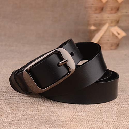 Cinto feminino de couro KESYOO com fivela de pino de cor lisa e cintos de cintura simples para acess