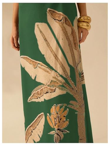 Image of SOLY HUX Women's Summer Maxi Dress Boho Print Tie Shoulder Spaghetti Strap Cut Out Tie Back Cami Dresses Sundress