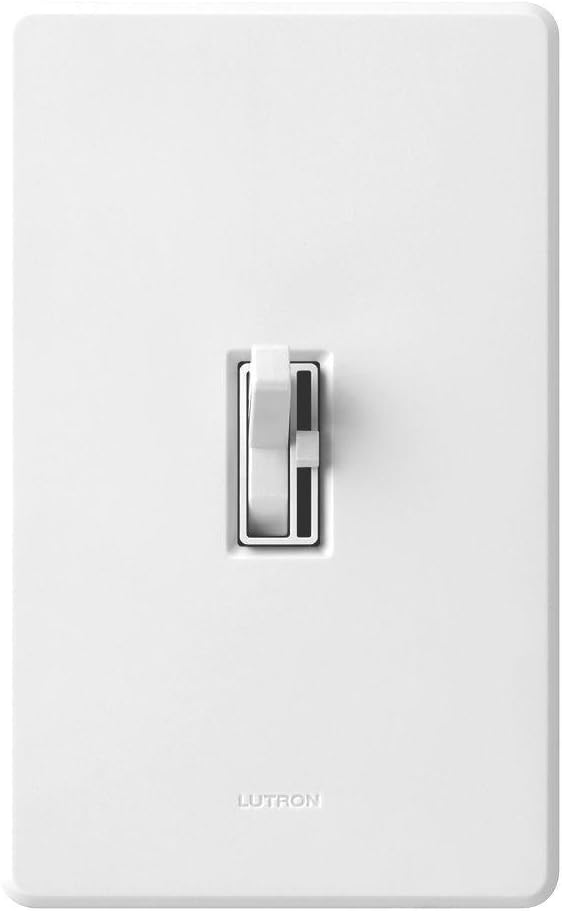 Lutron Toggler 1000-Watt Single-Pole Incandescent Dimmer Switch, AY-10PH-WH, White