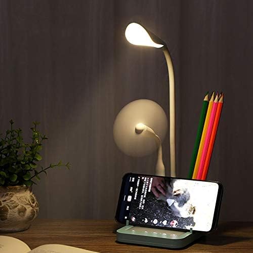 Dorm LED Desk Lamp, Dimmable Bedside Lamps, Eye Protection Light, Craft Table Lamp, Touch Lights, Book Light with Small Fan, Pen Holder, Message Board, 3 Colour Temperatures,White