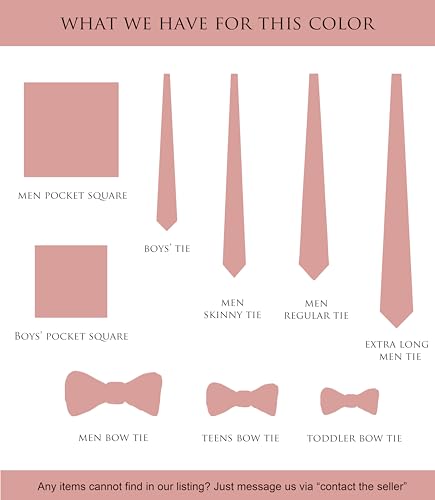 Image of Boy's Solid Tie with Pocket Square Set, Regular Necktie for Children and Kids, Self-Tied