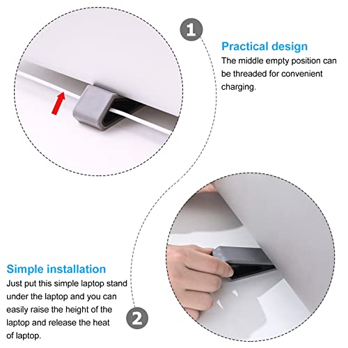Nuobesty 2Pcs Laptop Notebook Stand Anti-Slip Durable Silicone Elevation Stand Lightweight Portable Risers For Laptop Tablet Keyboard Black #TOP17