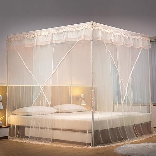 Marco de cama de 4 pósteres para un dormitorio colonial libre de mosquitos 3