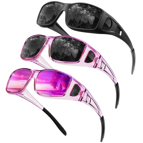 Image of Night Vision Glasses, Fit Over Glasses Mens Womens, Wrap Around Anti Glare HD Night Vision Lens for Night Driving