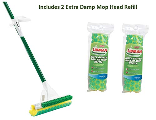 Libman Nitty Gritty Roller Mop With 2 Extra Mop Head Refill #TOP1