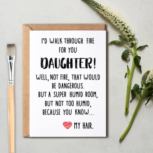 OystersPearl Id Walk Through Fire For You Daughter Card Funny Daughter Gifts Gifts For Daughter From Mom - Daughter Card - Gift Card For Daughter3