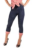 SugarShock Denim Rockabilly High Waist Gingham Caprihose Karo Jeans Capri Hose S