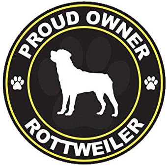 Proud Owner Rottweiler Sticker Decal Vinyl Dog Canine pet 5" Bumper Locker Laptop Window - Sticks to Any Surface
