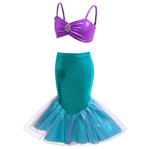 Image of Girls 4pcs Swimsuit Bathing Suit Princess Bikini Set for Toddler Little Kids Beach Swimwear